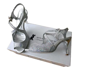 Tanzschuhe Brautschuhe, Tango Schuhe Gr,37 Silber 8cm Absatz Neu🌹 - Bild 1 von 8