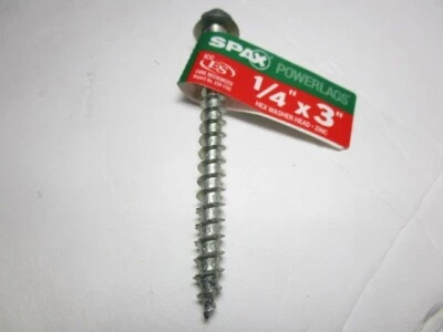 Cabezal de arandela hexagonal One SPAX Powerlags 1/4" x 3" - Perno de tornillo de recubrimiento de zinc Foto 1 de 3