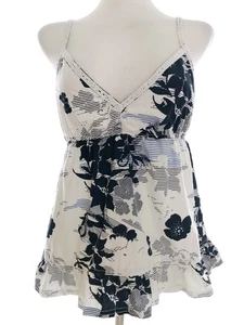 Hilfiger denim Size XS White Blouse Cotton 100% Sleeveless Lace Embroidery - Picture 1 of 5