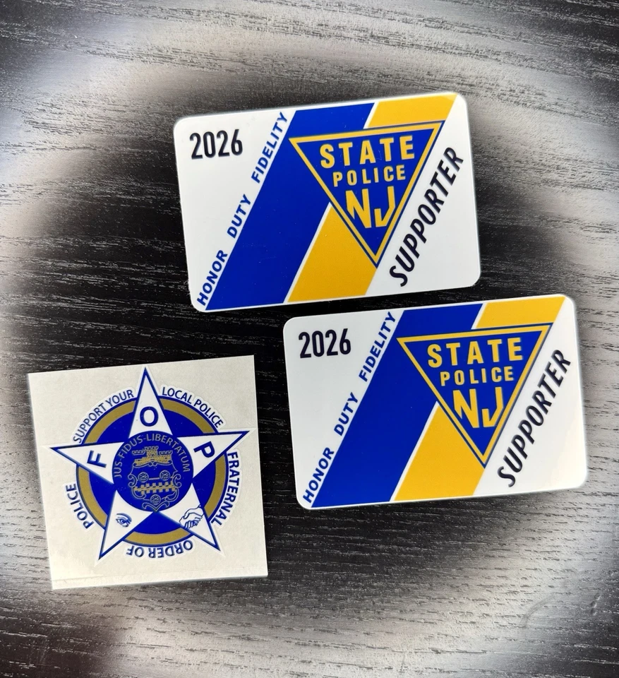 X2 New Jersey State Police 2026 Supporter Sticker Decal PBA Trooper NJSP NJ - Image 1 of 1