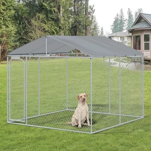 Dog Run Steel Exercise Pen for Dogs W/ Cover, for Large Dogs 9.8' x 9.8' x 7.7' - Picture 1 of 11
