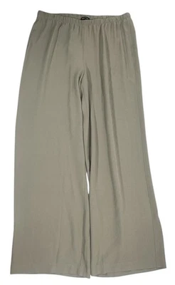 Lafayette Pants Size M Khaki Pull On 100% Silk 27 Inseam Comfy Wide - Image 1 of 4