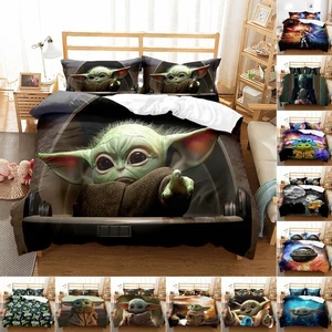 Boys Master Yoda Bedding Set 3Pcs Quilt Duvet Cover Dorm Single Double King Size - Picture 1 of 37
