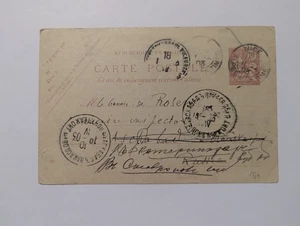 Frankreich Ganzsache 1903 Nizza nach Russland mit Weiterleitung  - Bild 1 von 5