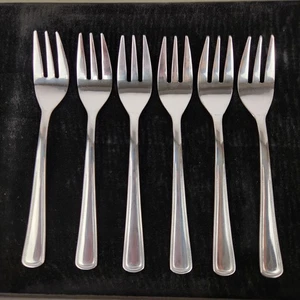 Rostfrei Needlepoint Beaded Cocktail Appetizer Oyster Forks Stainless Steel 5.5" - Picture 1 of 5