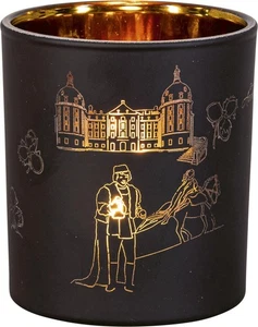 Teelichthalter Glas Drei Haselnüsse für Aschenbrödel Märchenmotiv Deko 9x8 cm - Picture 1 of 1