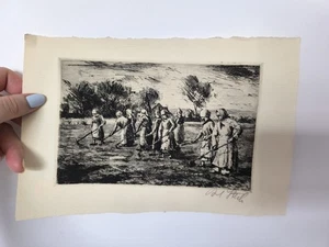 Rare AntiqueVintage drawing by Josef Steib, 1926, etching and drypoint, Germany  - Picture 1 of 4