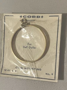 Montaje Bisel Moneda Medio Dólar EE. UU. Borde Caña Oro 12K Relleno Nº 9 - Imagen 1 de 1