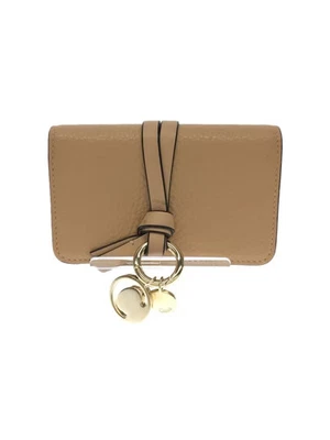 Estuche para tarjetas Chloe de cuero BEG liso para mujer chc21wp015f61275 Foto 1 de 4