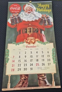 Rare 1958 1959 Coca Cola Wall Calendar Complete Beautiful Condition - Picture 1 of 16