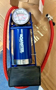 Single Barrel Air Cylinder Foot Pump Car Bike Motorcycle Van Tyre Inflator Gauge - Picture 1 of 3