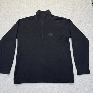 The North Face Mens Black Wool Blend 1/4 Zip Pullover Sweater Size Medium - Picture 1 of 13