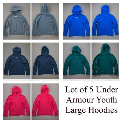 Lot of 5- Under Armour Pullover Hoodies Youth Large Sweatshirts Winter Cold Gear - Image 1 of 4
