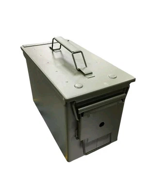 Genuine NATO Issue 50. CAL Steel Ammo Tin Secure Container M2A1 Heavy Duty Box - Image 1 of 4