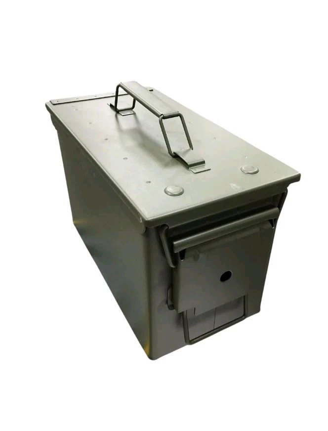 Genuine NATO Issue 50. CAL Steel Ammo Tin Secure Container M2A1 Heavy Duty Box . - Image 1 of 4