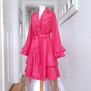 Chaqueta Mac Per Una Rosa con Cinturón Gabardina Ocasión Especial Volantes Volantes 14 Nueva - Imagen 1 de 4