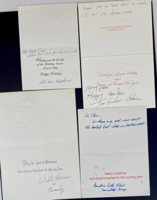 Negro League Legends Signed Christmas Cards Lot of 9 Monte Irvin (2) Jim Cohen - Image 1 of 4