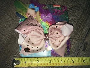 Jojo Siwa Claire’s Exc Pink Rose Gold Rhinestone Mini Hair Bow - Picture 1 of 5
