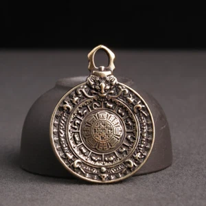Brass Key Chain Car Key Chain Jiugong Bagua Keychain Pendant Bag Ornaments - Bild 1 von 10