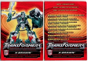 Transformers Robots in Disguise Tech Specs Stats Card X-Brawn RID 2001 Hasbro - Picture 1 of 1