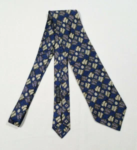 Brioni Roma Men Tie Blue Gold Beige Gray Multicolor Silk Made in Italy E05R062 - Picture 1 of 8