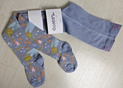 ewers Strumpfhose, hell jeansblau mit Blumen, Tieren und Windmühle, NEU!!! - Bild 1 von 2