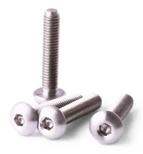 M3x15 Titanium Screws Button Head 4 pieces 6AL4V Aerospace Grade - M3x15 Bolts - Picture 1 of 1