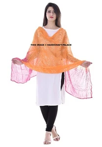 Indian Dupatta Bandhej Wraps Neck Hippie Hijab Cotton Decor Bohemian Ladies Wear - Picture 1 of 5