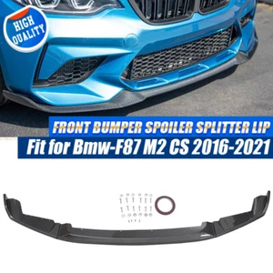 For 2019-2021 BMW F87 M2 CS Style Front Bumper Lip Splitter Spoiler Carbon Fiber - Foto 1 di 11