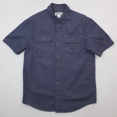 Duluth Shirt Mens Medium Blue Free Swingin Fire Hose Relaxed Fit Duck Canvas - Image 1 of 4
