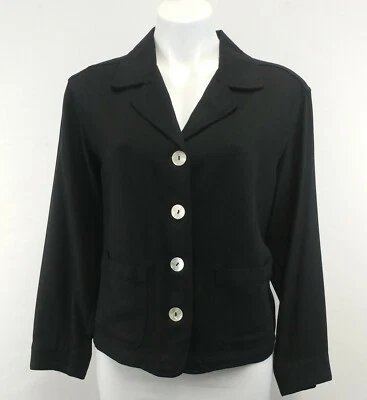 Blazer Talbots Petite para mujer, talla pequeña Petite, negro, rayón, lino  Foto 1 de 4
