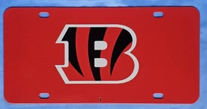 Cincinnati Bengals Metal Front License Plate (Minor Scratch, Pictured) - Picture 1 of 2