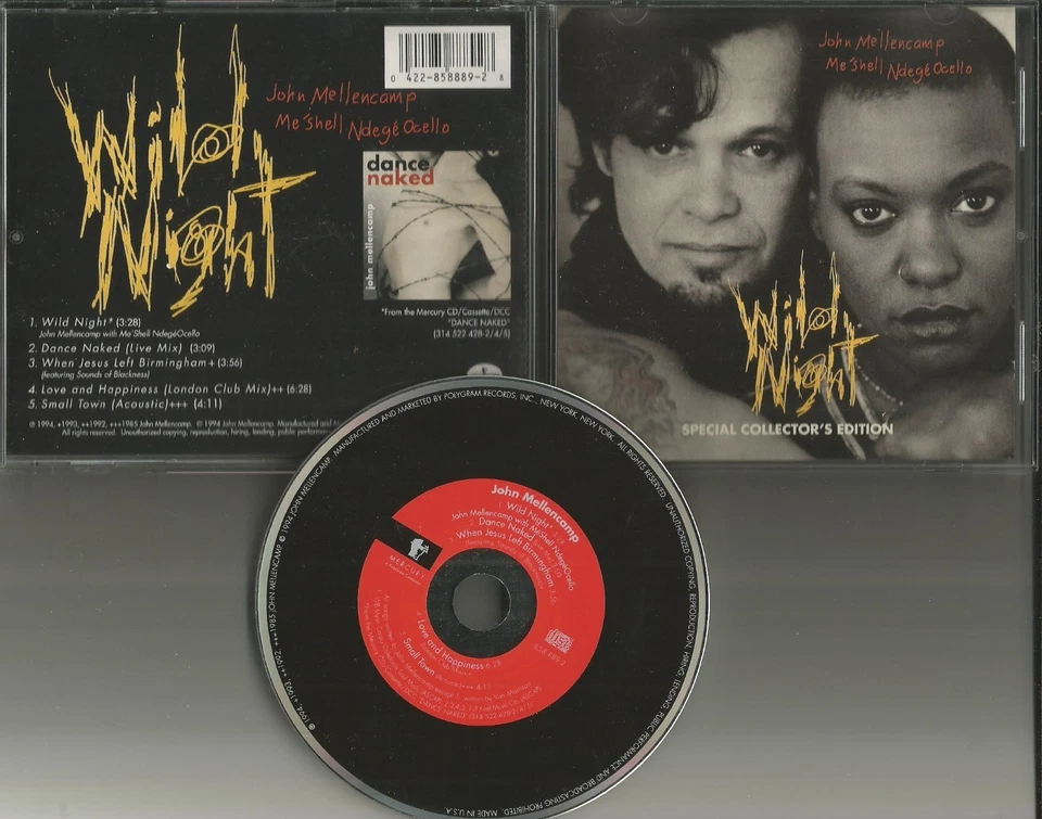 JOHN MELLENCAMP Wild Night 5TRX w/ 2 RARE MIXES & Small Town ACOUSTIC CD Single Foto 1 de 1