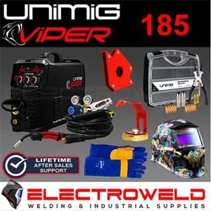 UNIMIG Viper 185 Mig Tig Welder + Helmet +Consumables +Gloves +Magnet KUMJRVM185