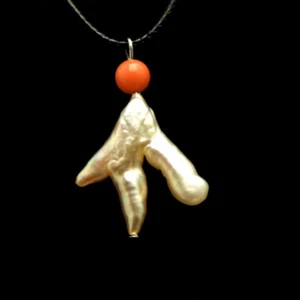 20*30mm Natural Chicken Toe Pink Pearl Pendant Necklace for Women 17" Chokers - Picture 1 of 5