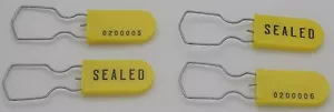 Sello de candado amarillo de alta seguridad utilitario medidor de etiquetas paquete de 25 - Imagen 1 de 5