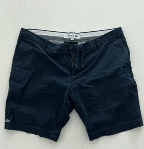 Lacoste Slim Fit Men's 38 Navy Chino Shorts Brushed Cotton Slash Pockets - Picture 1 of 5