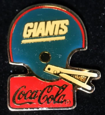 Prendedor de solapa de casco de Coca-Cola Coca-Cola de colección 1985 NFL New York Giants Foto 1 de 4