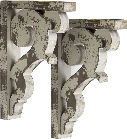 American Art Decor Wooden Corbels Shelf Brackets Vintage Farmhouse Decor Set Of2 Cover