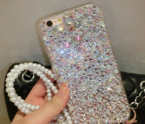 Luxurious Bling phone case cover handmade with Top Class A AB and opal crystals - Picture 1 of 3