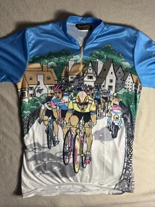 Camiseta deportiva de ciclismo Schnaubelt con estampado completo bolsillo de botella talla L Tour De France - Imagen 1 de 11