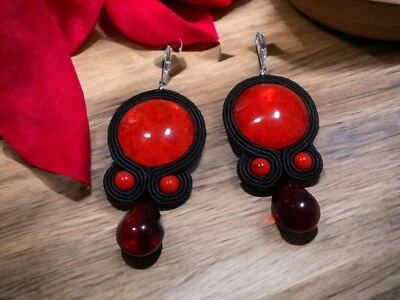 Ohrringe Technik soutache Kunsthandwerk , - Bild 1 von 4