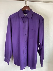 Christian Dior Mens Purple Shirt cotton rich button up long sleeve Size 42 - Picture 1 of 17