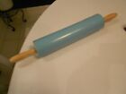 rolling pin wood handles hard plastic roller vg++ condition 15
