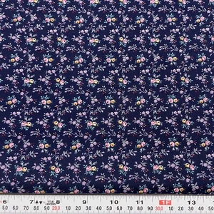 Vintage Florals on Navy Marcus Brothers Textiles Cotton Fabric Remnant 12" x 43" - Picture 1 of 2