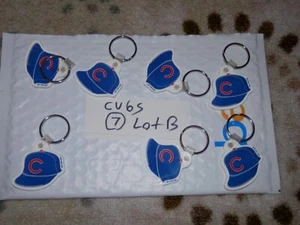 Chicago Cubs Keychain lot (7) NEW VTG 1993 90's Lot B rubber key rings - Picture 1 of 7