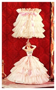 Postcard Hand decorated  China figure Doll Lamp Vintage advertising card #110- - Picture 1 of 2