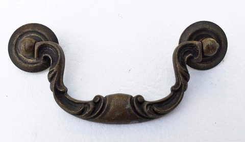 Chippendale French Antique Hardware Drawer Pull Bronze Brass 3 3/4" centers Cover