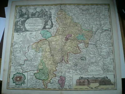Ducatus Franciae Orientalis...Herbipolensis, Anno 1720, Homann J.B.,altkoloriert • 628.53€