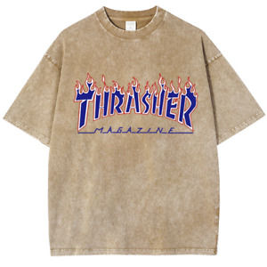 Thrasher Print VINTAGE T-shirt Casual Unisex Oversize Short Sleeves New S-5XL